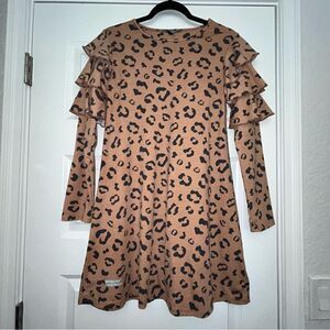 Simply Southern Animal Print Ruffle A-Line Tunic Dress